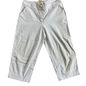 Talbots Light Blue Seersucker Chino Cropped  Pants | size 10P